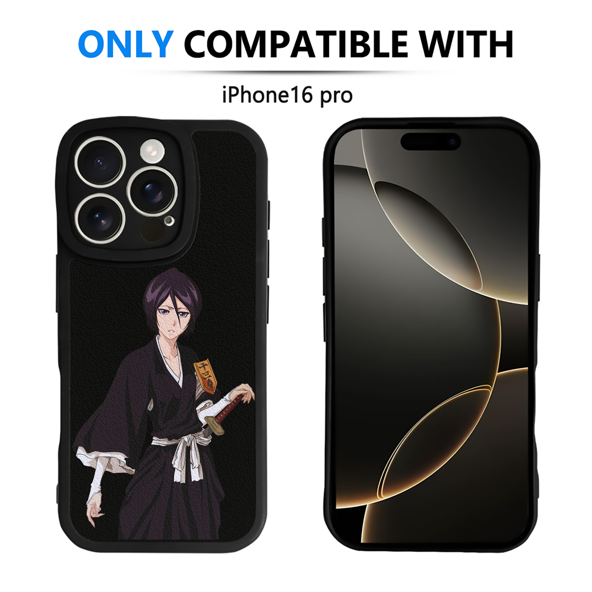 （画像用） ブリーチ 朽木ルキア BLEACH Kuchiki Rukia 【iPhone 16シリーズ対応】シリコンスマホケース（レザー調） 材質：シリコン
